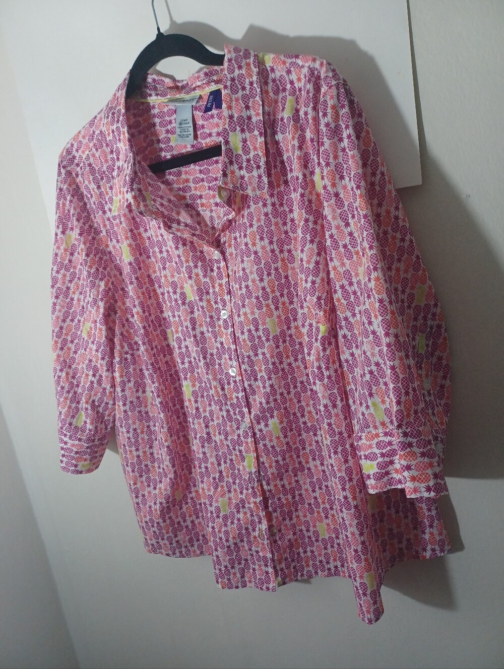 Catherines Lite Weight Button-up Cotton Shirt New 2XP